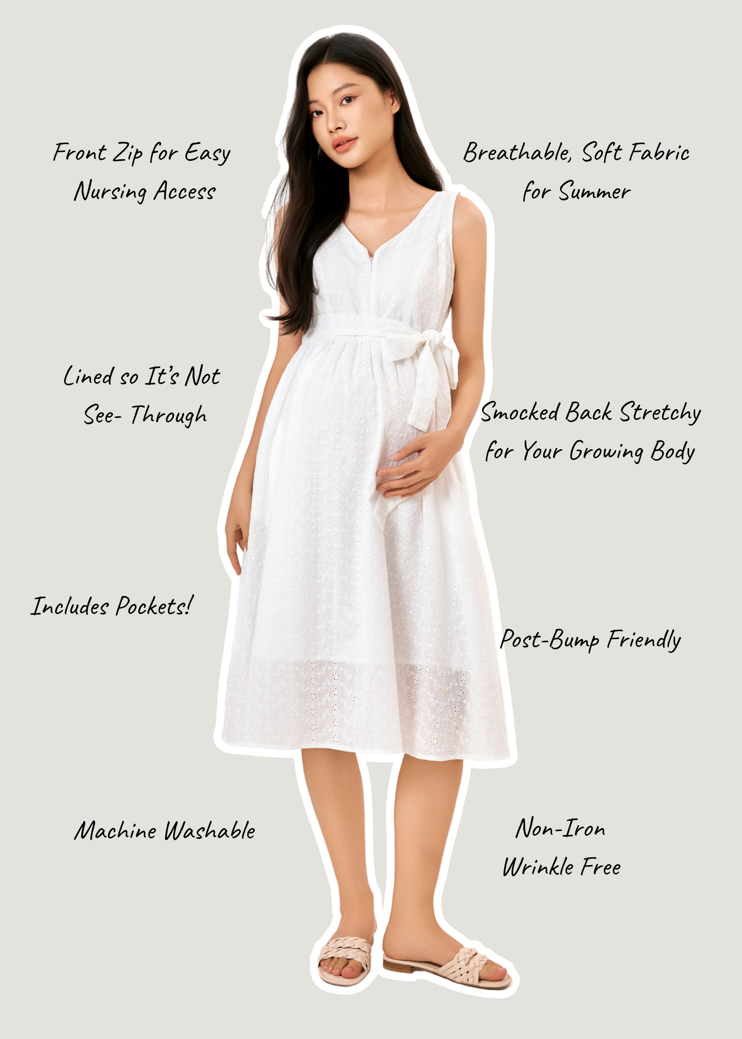 Willow Broderie Nursing Midi Dress