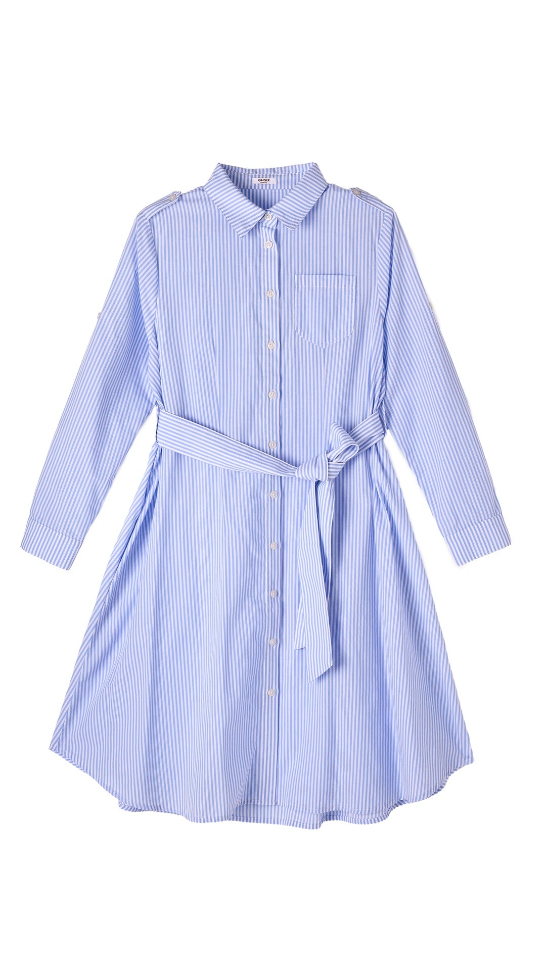 Timeless Striped Shirt Dress - Blue