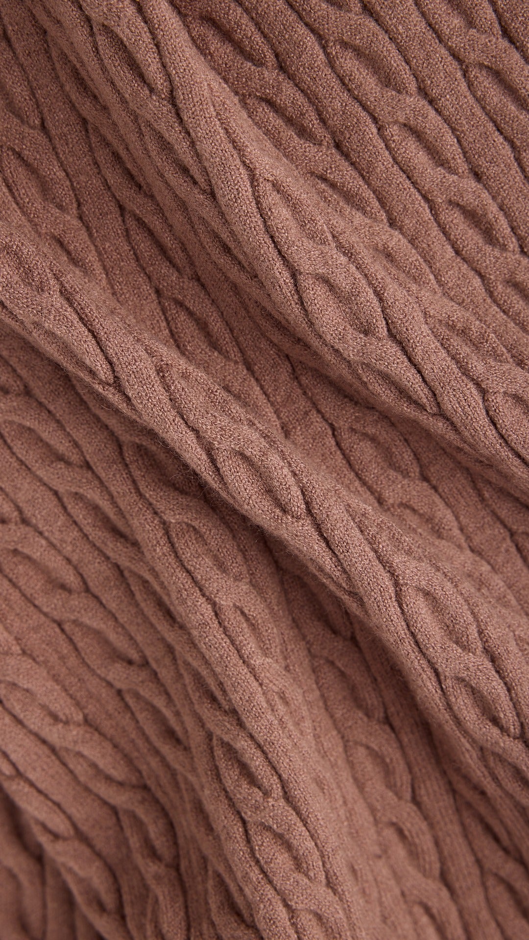 Cable Knit Straight Leg Pants - Brown