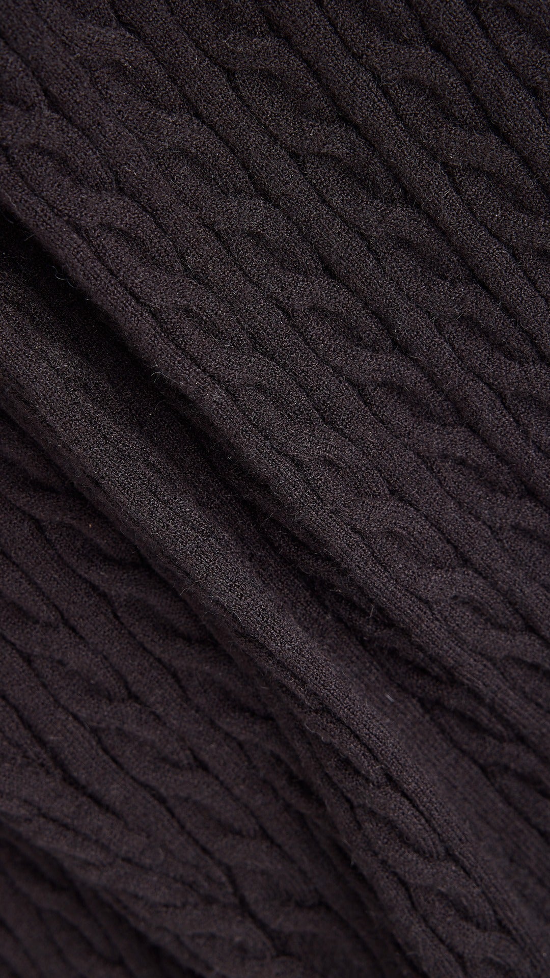 Cable Knit Straight Flared Pants - Black